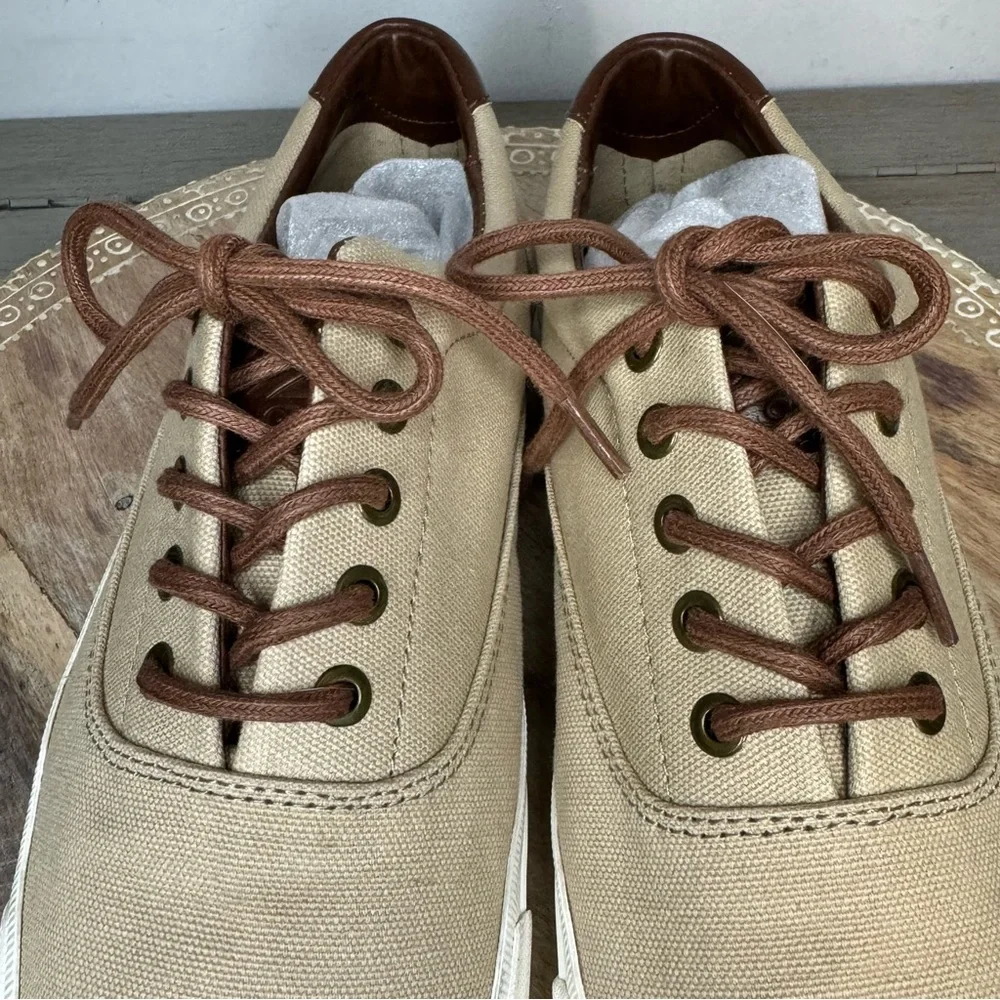 Joseph Abboud Ja‎ Parkers Men’s Lace Up Canvas Sneakers Tan Size 9 US 42 EUR